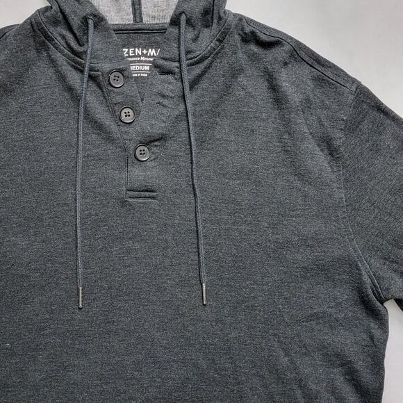 Mizzen Main Performance Stretch Henley Moisture Wicking M Lg Sleeve Hoodie Mens - Picture 6 of 16